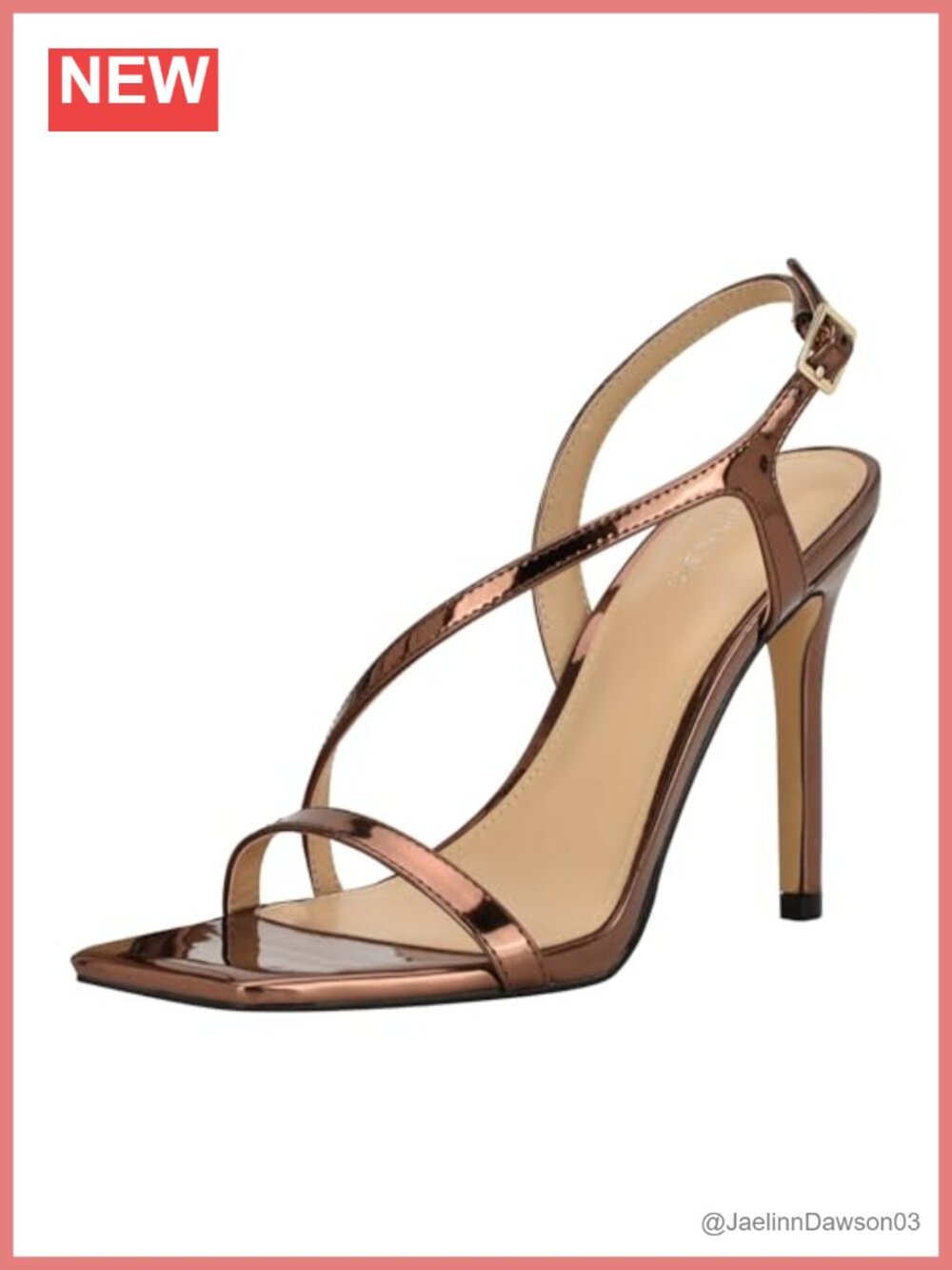 Faux Leather Stiletto Heel Ankle Strap Party Sandals